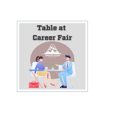 Picture of PMAPS2026 Table at Career Fair and Student Poster Reception